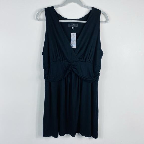 Karen Kane Plus Size 1X Sleeveless Knit Blouse Top Black - Picture 1 of 4